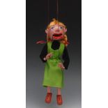 SM Horror Girl - extremely rare, Pelham Puppets SM Range, moulded head, blond plaited hair,