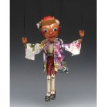 SM King - very rare, Pelham Puppets SM Range, lambs wool hair, painted features, blue eyes,