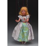 SL Cinderella - Pelham Puppets SL Range,  hollow moulded head, painted features, blue eyes,