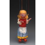 SS Goldilocks from Goldilocks and the Three Bears - Pelham Puppets SS Range, wooden ball head,