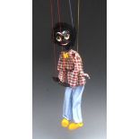 SS Golliwog  - Pelham Puppets SS Range, wooden ball head, faux fur hair, painted features,