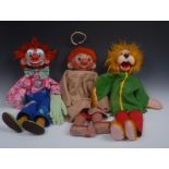 Vent Clown - Pelham Puppets Vent Range, blue eyes and black disc, pupils, ginger hair,