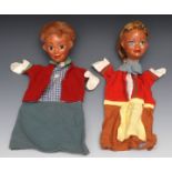 GL Hansel and Gretel - Pelham Puppets Glove GL Range, with  moulded heads,  painted features, c.