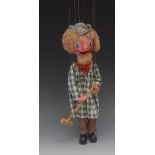 SM Farmer - Pelham Puppets SM Range,  round wooden head, painted features, blue eyes,