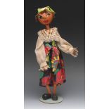 Bendy Gypsy - extremely Rare, Pelham Puppets Bendy Range, painted wooden head, metal earrings,