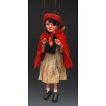 SL Red Riding Hood - Pelham Puppets SL Range, moulded head,  black hair, painted features,