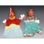 GL Punch and Judy - Pelham Puppets Glove GL Range, with  moulded heads, Judy with blue eyes,