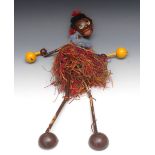 LL 18in Lulabelle - Pelham Puppets LL 18in Range, version two, wooden ball head, long black hair,