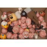 Pelham Puppets' painter's copying sample heads, including  Goofy,