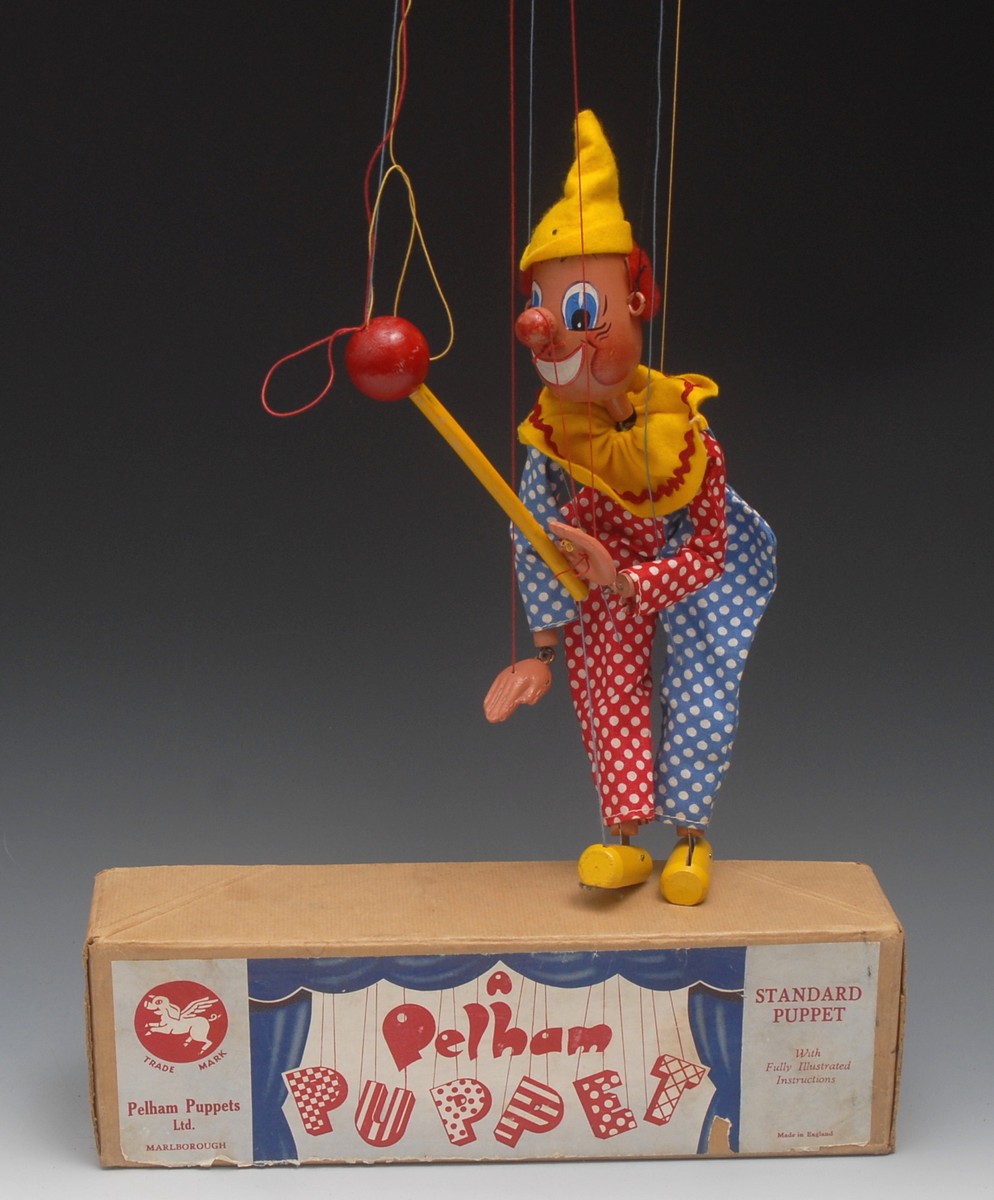 SL Clever Willie - rare, Pelham Puppets SL Range, with bamboo pole and wooden ball,