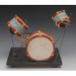 A Pelham Puppet drum set, from the Accessories range,