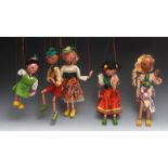 SS Tyrolean Boy - Pelham Puppets SS Range, painted wooden head, metal strip knee joints,