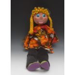 Ventriloquist Girl - Pelham Puppets Ventriloquist range, moulded head with painted features,