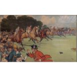 Cecil Aldin (1870-1935), after, a set of four, Newmarket Races, coloured prints,