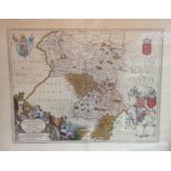 Joan Blaeu (1596-1673), after, a two-page map, Darbiensis Comitatus,