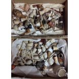 A collection of mid-18th century and later fragmentary clay and stoneware pipes,