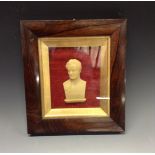 A 19th century Scottish wax portrait, of an Enlightenment gentleman,