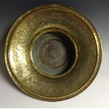 A 19th century Middle Eastern brass bowl,