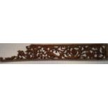 An early 18th century South European carved oak fretwork panel,