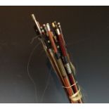 A collection of violin bows, various,