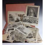 An interesting folio of monochrome engravings, various artists and subjects,