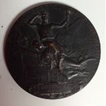 Jules-Clément Chaplain (1839-1909), after, a patinated bronze medallion,