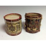 An unusual early 20th century brass miniature military drum,
