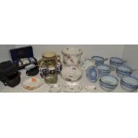 Ceramics - a Wedgwood Black Basalt tea set, comprising teapot,