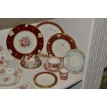 Royal Crown Derby - a Royal Crown Derby Vine pattern dinner plate;  a similar pair of start plates;