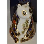 A Royal Crown Derby paperweight , Imperial Panda, Endangered Species for Sinclairs, boxed,