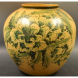 A large Chinese vase incised and painted with flowers,