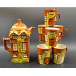 Price cottage ware coffee pot with six beakers