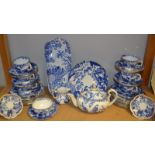 A Royal Crown Derby Mikado pattern tea set comprising tea pot, milk and sugar,