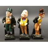 A Royal Doulton M series figure Dick Swiveller; others, Mr Micawber and Bill Sykes,