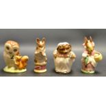 Beswick Beatrix Potter models - Mrs Tiggy Winkle; Mrs Rabbit; Old Mr Brown;