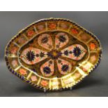 A Derby Crown Porcelain Imari lozenge shaped dish, c.