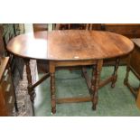 An early 20th century oak gateleg table