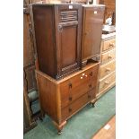 A 1940's dressing chest; two bedside cabinets.