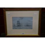 English School (late 19th century)
Ships at Night
charcoal and chalk, 14cm x 21.
