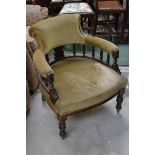 An early 20th century oak tub chair