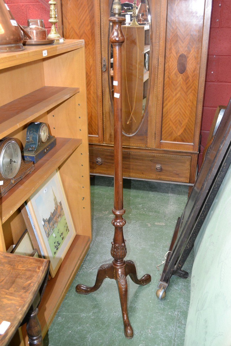 An oak tripod occasional table, piecrust circular top, fruitwood turned column, cabriole supports, - Image 2 of 2