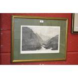 Kataleen Kimmel Higley (contemporary), by and after, Indus Headwater, etching and aquatint,