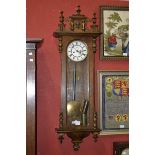 A 19th century Vienna regulator wall clock,