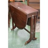 A Regency style mahogany narrow drop leaf table,