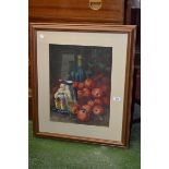 English School
Still Life, Toby Jug, Bottle, Glass and Apples
initialled M.