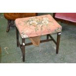 A George III mahogany rectangular stool,