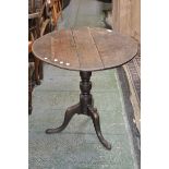 A George III oak tripod table c.