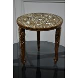 An Indian Shesham wood inlaid occasional table