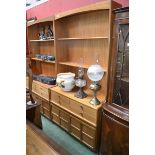 A retro teak bookcase cabinet, squares pattern by Nathan Furniture.