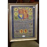 A royal sampler with armorial, God Save The King,